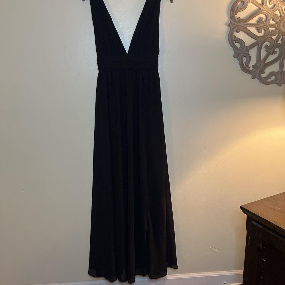 LUCUS Evening Gown Deep V-Neck Open back Size XS Black Womens